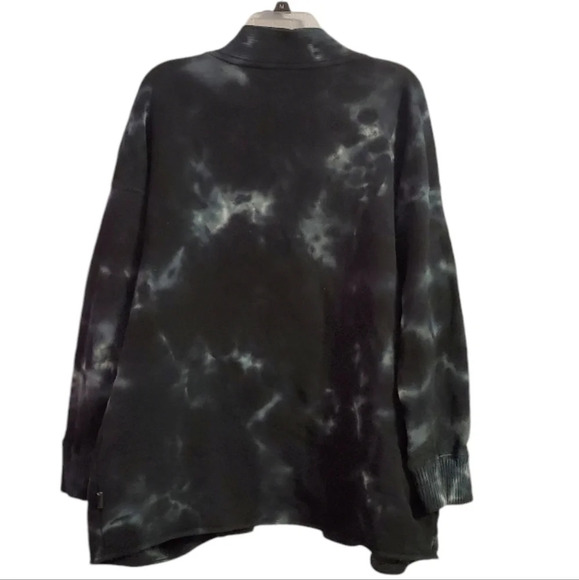 JoyLab Women's French Terry Tie-Dye Black Oversized Cardigan S - Picture 4 of 7